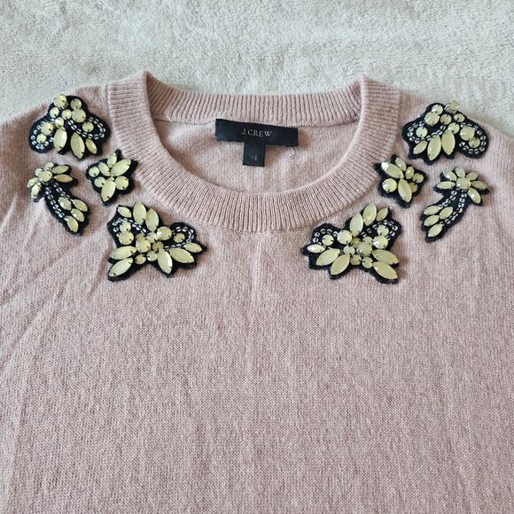J. Crew Women's Opal Embellished Wool Sweater Size XS Pink Abby Young Restless - Picture 2 of 14